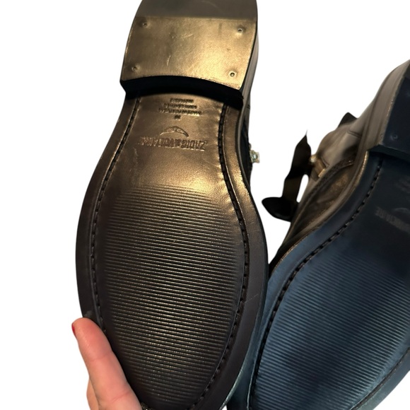 NIB Zadig & Voltaire Laureen Chain Welt Leather Boot Noir w/ gold trim MSRP$498 - Picture 9 of 16